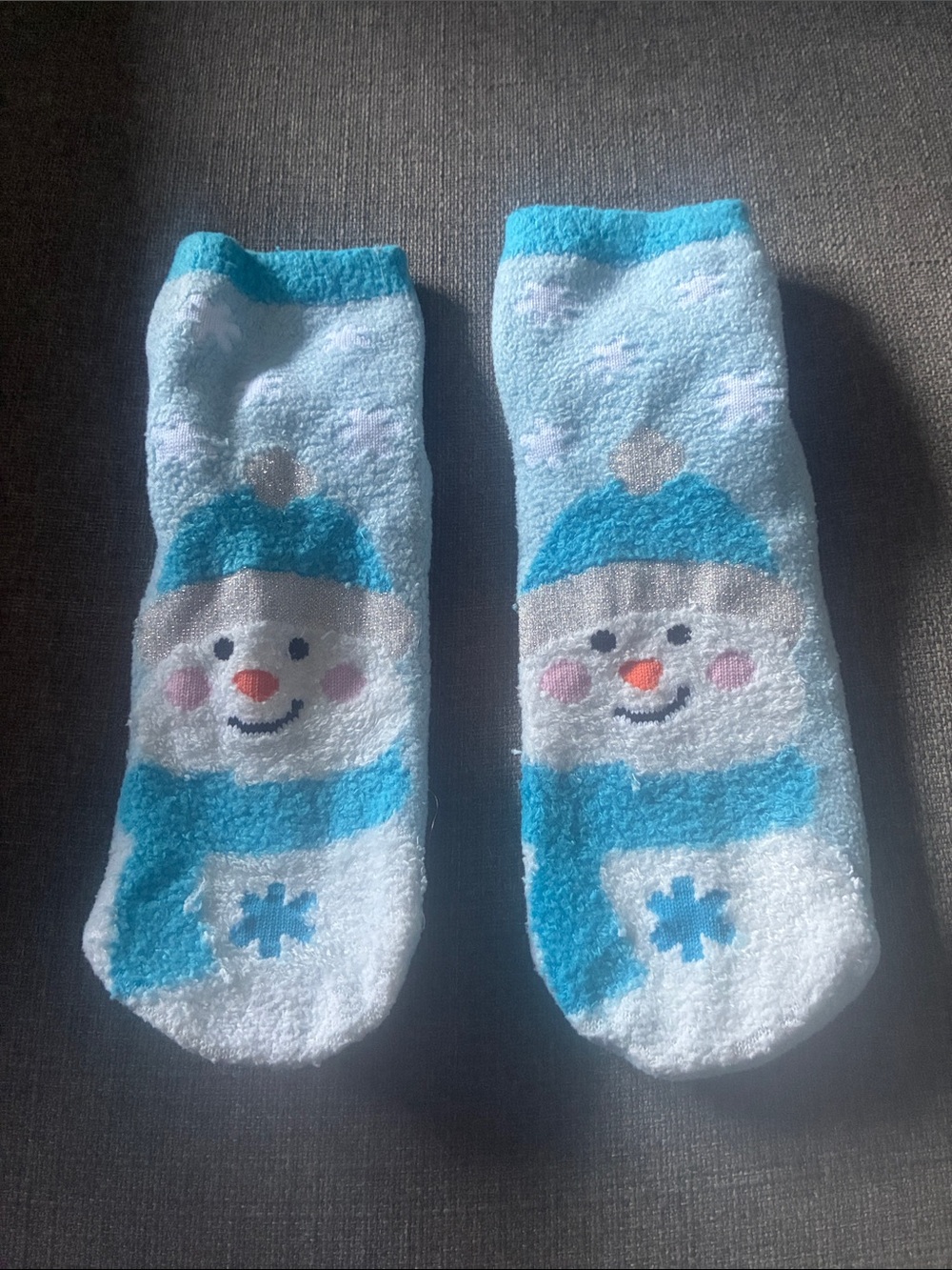 Bath & Body Works Blue and White Snowman Cozy Socks